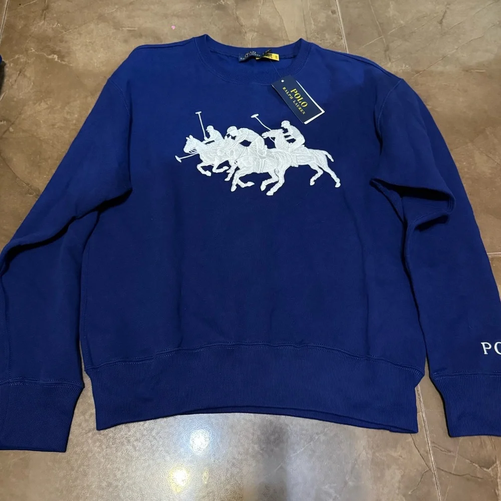 Polo by Ralph Lauren Navy Blue Crew Neck Sweater - Picture 2 of 3